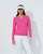 Madelene Radiant Pink Cable Knit V-Neck Sweater image 1