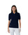 Madelene Dark Navy Cable Knit Short Sleeve Polo Shirt image 1
