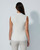 Madelene White Cable Knit Sleeveless Polo Shirt image 2