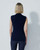 Madelene Dark Navy Cable Knit Sleeveless Polo Shirt image 2