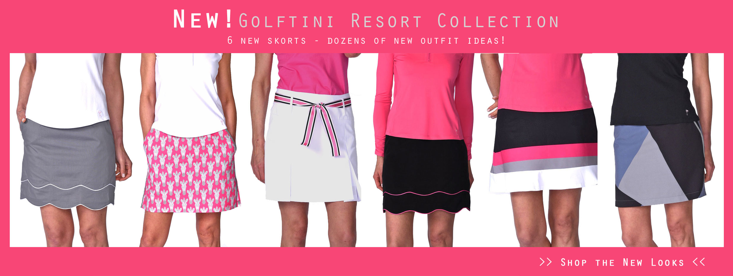 6 NEW Golf Skorts from Golftini! Pink Golf Tees