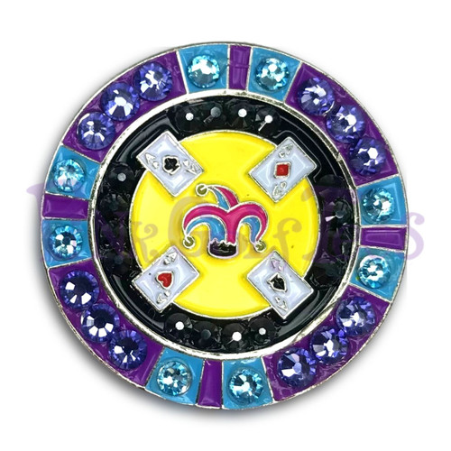Bonjoc Joker Poker Chip Swarovski Crystal Ball Marker