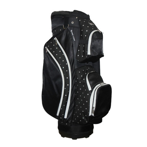 RJ Sports Women's Deluxe Golf Cart Bag Black and White Polka Dot