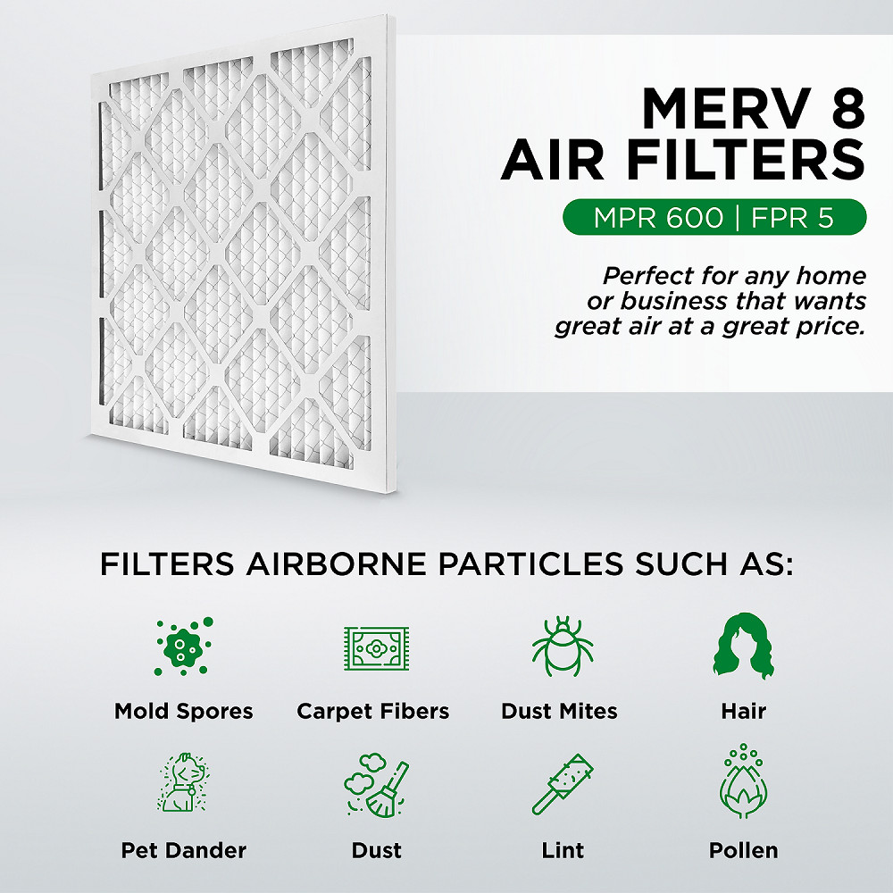 20x25x4 MERV (FPR 5-6) Air Filter Pack of HVAC Filters