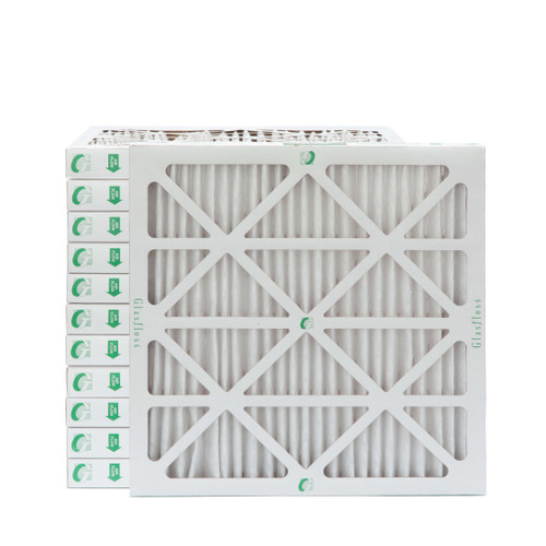 24x24x2 MERV 13 ( FPR 10 ) Pleated 2" Inch Air Filters for HVAC Systems by Glasfloss.  Case of 12