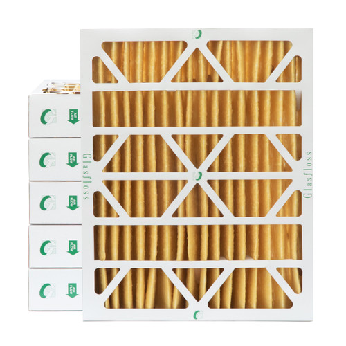 16x20x4 MERV 11 ( FPR 8-9 ) Pleated 4" Inch Air Filters for HVAC Systems by Glasfloss.  Case of 6.   Exact Size: 15-1/2 x 19-1/2 x 3-3/4
