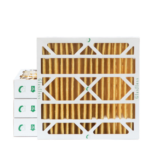 20x20x4 MERV 11 ( FPR 8-9 ) Pleated 4" Inch Air Filters for HVAC Systems by Glasfloss.  4 Pack.   Exact Size: 19-1/2 x 19-1/2 x 3-3/4