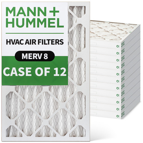 16x25x2 MERV 8 ( FPR 5-6 ) Pleated 2" Inch HVAC Filters for AC and Furnace by Mann+Hummel. Case of 12