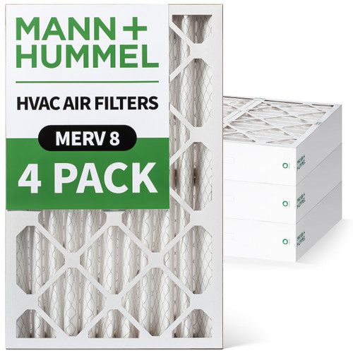 16x24x4 MERV 8 ( FPR 5-6 ) Pleated 4" Inch HVAC Filters for AC and Furnace by Mann+Hummel. 4 Pack.   Exact Size: 15-1/2 x 23-1/2 x 3-3/4