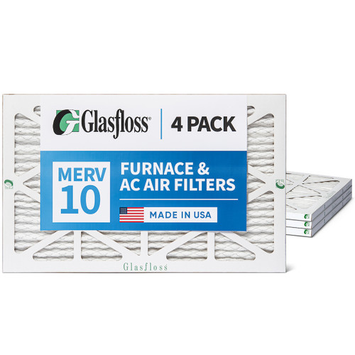 Glasfloss ZL 15x25x1 MERV 10 (FPR 5-6) Pleated Air Filters. (4-Pack). Exact Size: 14-1/2 x 24-1/2 x 7/8