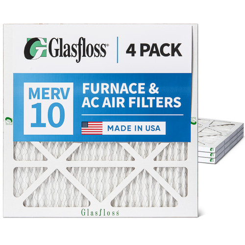 Glasfloss ZL 21x21x1 MERV 10 (FPR 5-6) Pleated Air Filters. (4-Pack). Exact Size: 20-7/8 x 20-7/8 x 7/8