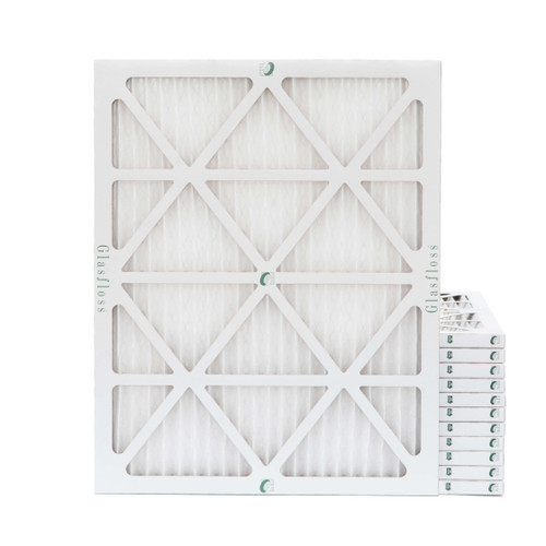 24x30x1 MERV 10 ( FPR 6-7 ) Pleated Air Filters for HVAC Systems by Glasfloss.  Case of 12