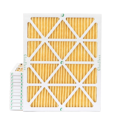 16x20x1 MERV 11 ( FPR 8-9 ) Pleated Air Filters for HVAC Systems by Glasfloss.  Case of 12