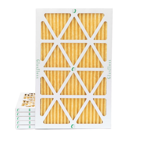 16x24x1 MERV 11 ( FPR 8-9 ) Pleated Air Filters for HVAC Systems by Glasfloss.  6 Pack