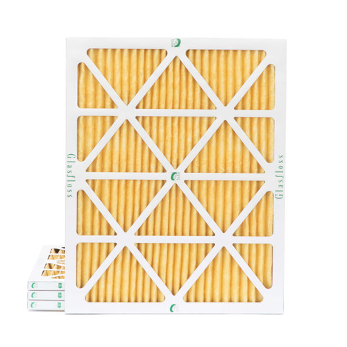 20x24x1 MERV 11 ( FPR 8-9 ) Pleated Air Filters for HVAC Systems by Glasfloss.  Box of 4
