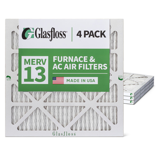 16x16x1 MERV 13 ( FPR 10 ) Pleated Air Filters for HVAC Systems by Glasfloss.  Box of 4