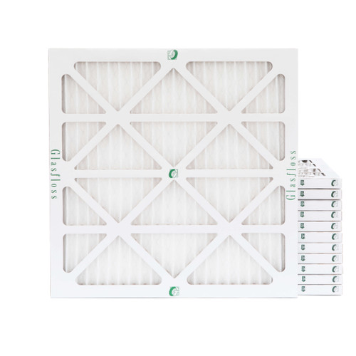24x24x1 MERV 13 ( FPR 10 ) Pleated Air Filters for HVAC Systems by Glasfloss.  Case of 12