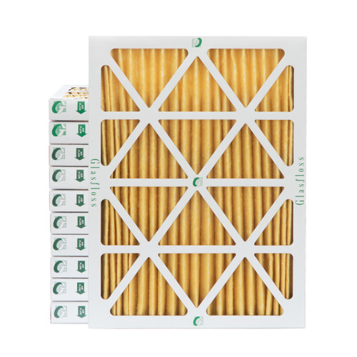 16x20x2 MERV 11 ( FPR 8-9 ) Pleated 2" Inch Air Filters for HVAC Systems by Glasfloss.  Case of 12