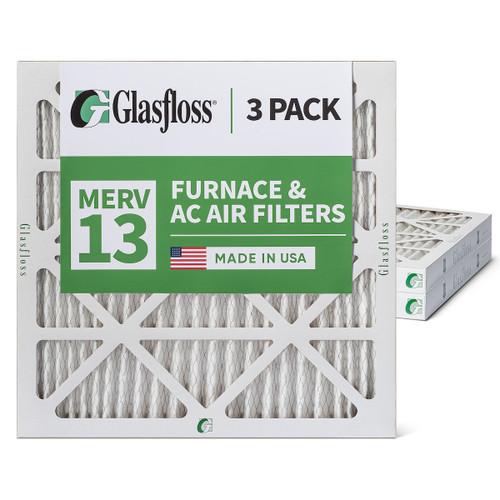 18x20x2 MERV 13 ( FPR 10 ) Pleated 2" Inch Air Filters for HVAC Systems by Glasfloss.  3 Pack