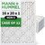 16x20x1 MERV 8 ( FPR 5-6 ) Pleated HVAC Filters for AC and Furnace by Mann+Hummel. Case of 12