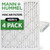 18x25x1 MERV 8 ( FPR 5-6 ) Pleated HVAC Filters for AC and Furnace by Mann+Hummel. Box of 4