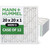 20x20x1 MERV 8 ( FPR 5-6 ) Pleated HVAC Filters for AC and Furnace by Mann+Hummel. Case of 12