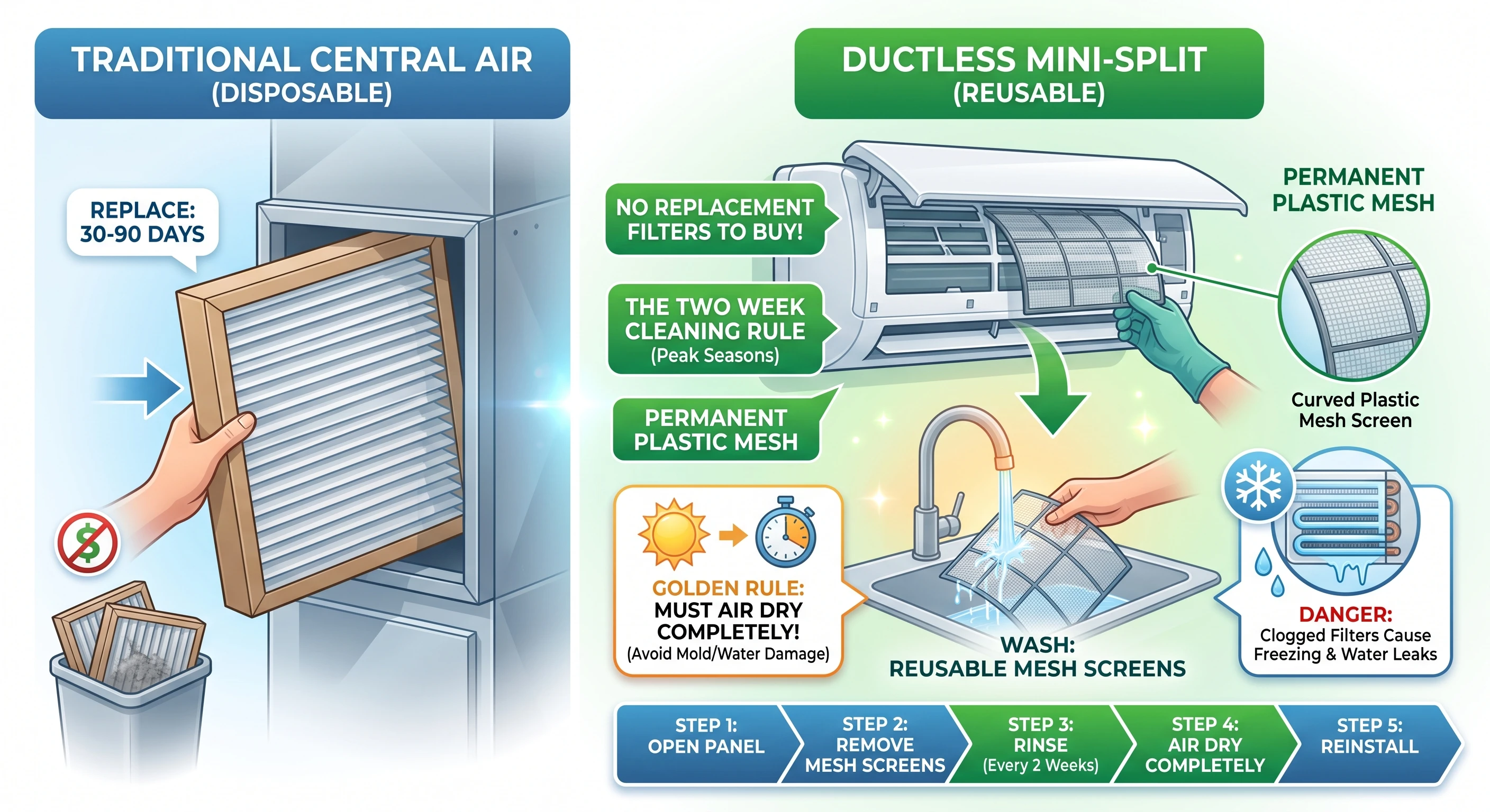 Ductless Mini-Split Filters: Why You Cannot Just Replace Them Like Central Air