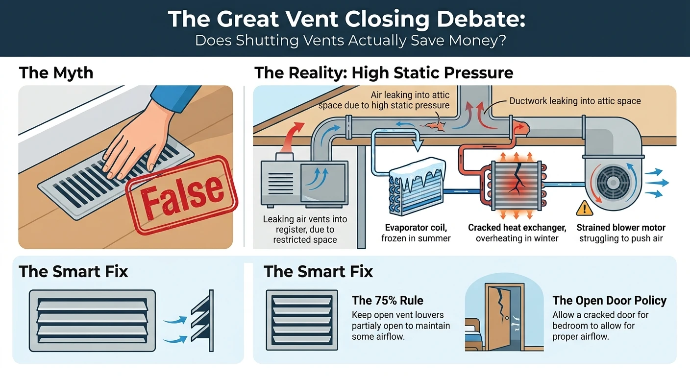 The Great Vent Closing Debate: Does Shutting Vents Actually Save Money?