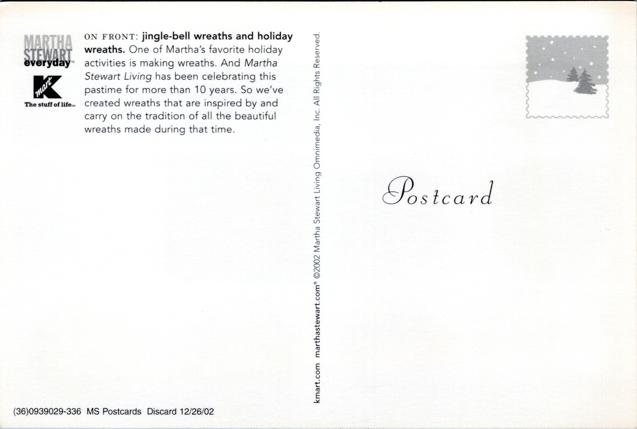 Deck The Halls different types of wreaths Kmart Martha Stewart 2002