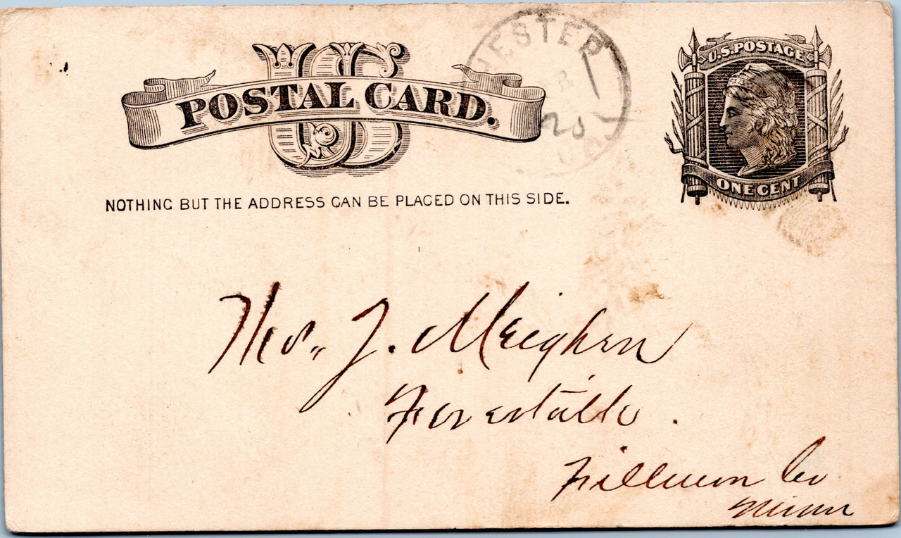 Postal Card - Minnesota? 1883 - The Gayraj