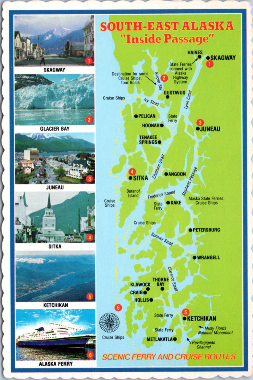 Alaska Map - South East Alaska Inside Passage - The Gayraj