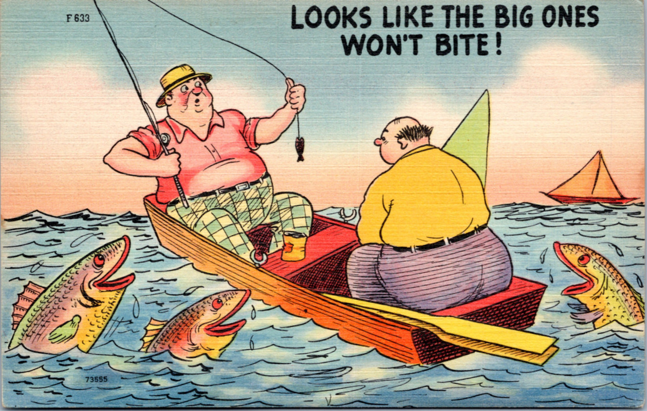 Fat men fishing - looks like the big ones won't bite