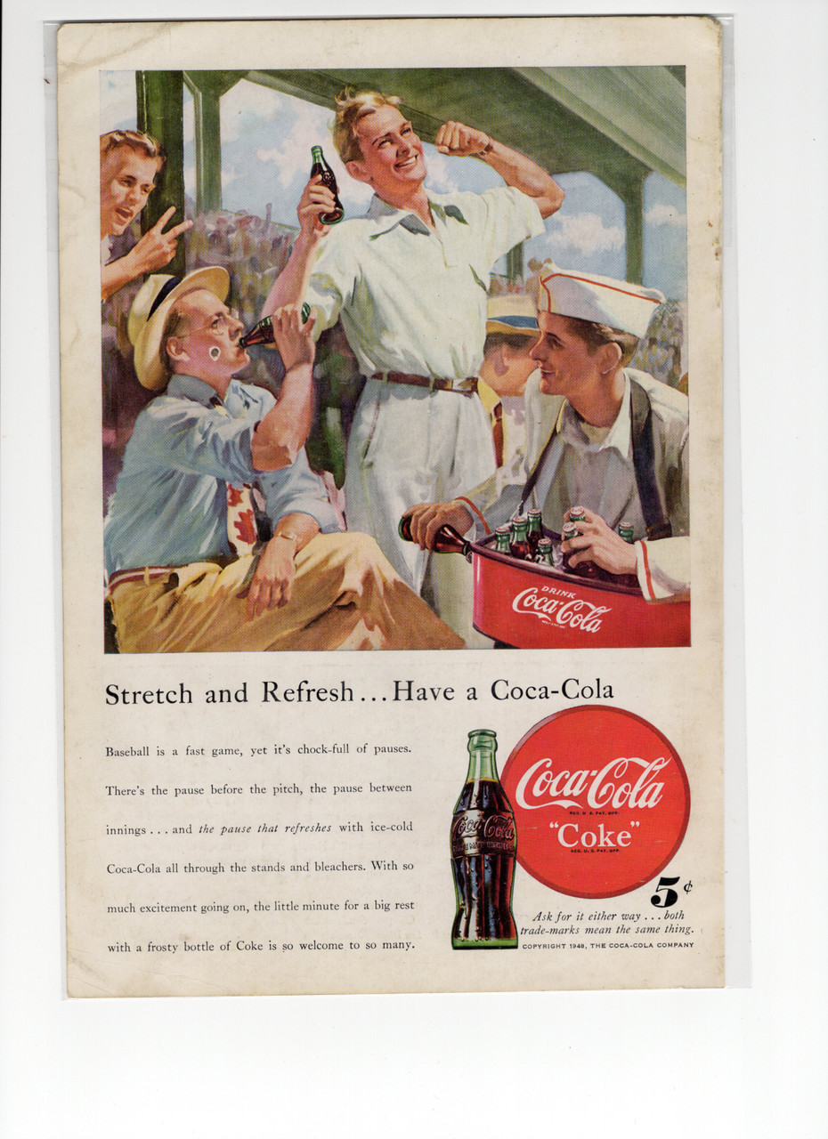 1950s Coke Ad Woman at airport Busy People pause for Coke