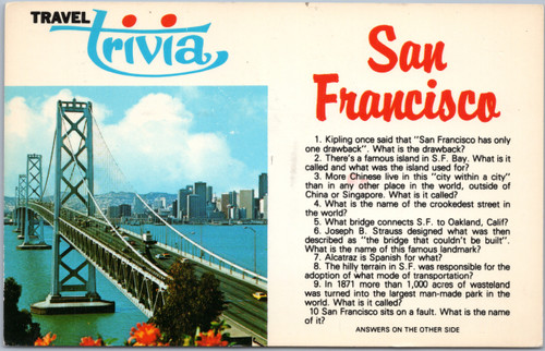 Travel Trivia - San Fransicsco, California, Posted 1988