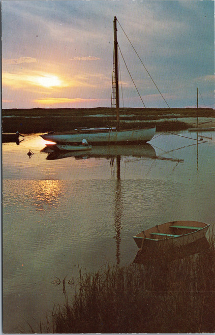 Boats in Cove at Sunset on Outer Cape Cod