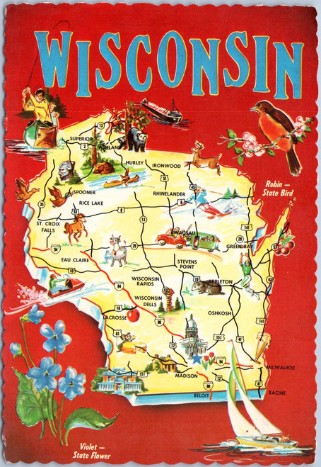 Wisconsin State Postcard