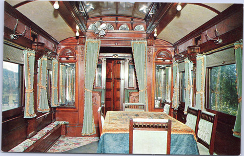 Luxurious rairoad car the Oriental and the Louisville, displayed at Adirondack Museum