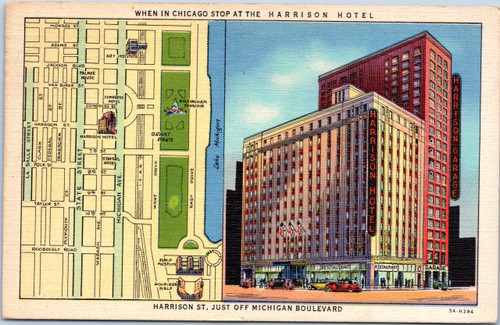 The Harrison Hotel, posted 1947, Savings Bond slogan cancel