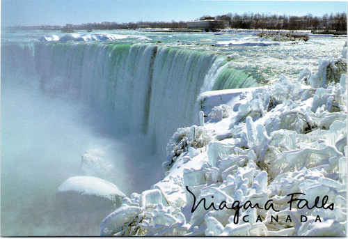 Niagara Falls Canada - in winter with ice covered trees