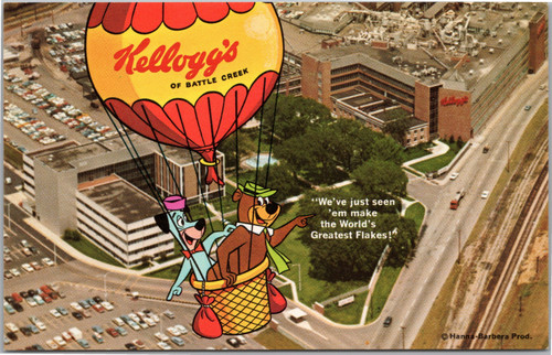 Kellogg's Battle Creek Michigan office Yogi Bear Huckleberry Hound balloon