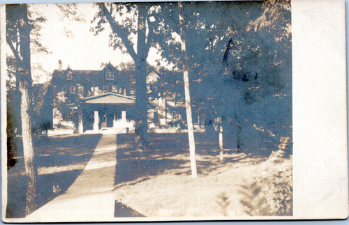 Large House view from walkway through trees CYKO RPPC (15-7560)