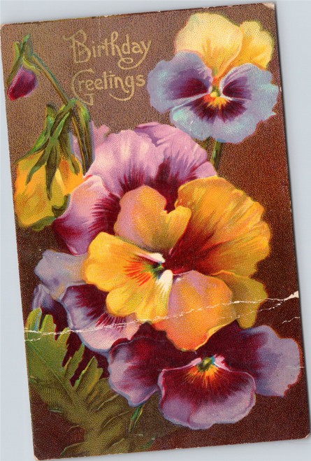 Birthday greetings - flowers (16-8326)