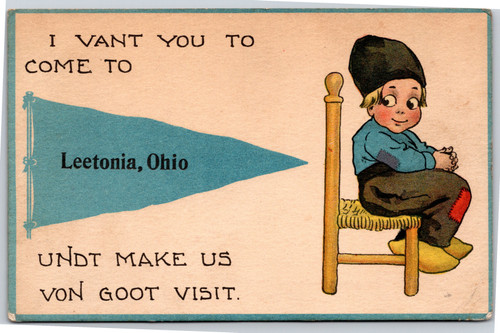 Dutch boy Pennant - I vant you to come to Leetonia..undt make us von goot visit