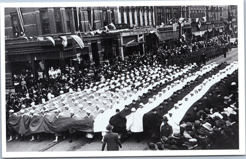 Living Flag 1917 Registration Day Parade - historical reprint from Neville Museum