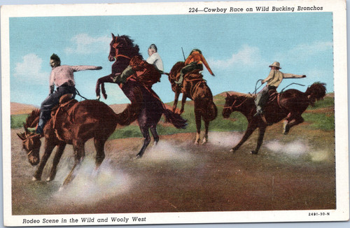 Cowboy Race on Wild Bucking Bronchos