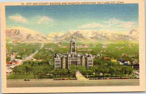 City and County Building and Wasatch Mountains