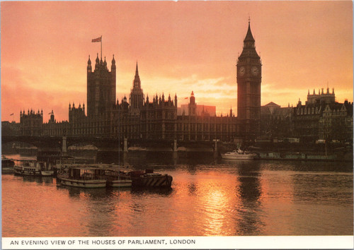 An Evening View of the Houses of Parliament, London