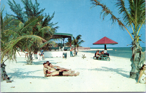 Men sunbathing at Monroe County Beach, Key West