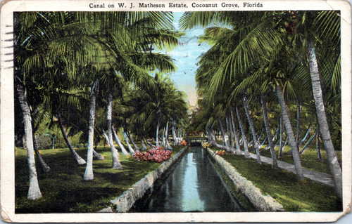 Canal on W. J. Matheson Estate, Cocanut Grove, Florida