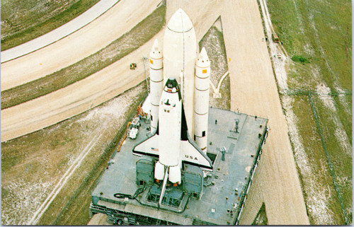 Space Shuttle Orbiter Columbia on Crawler-Transporter pad (25-15-578)